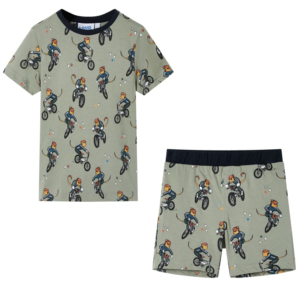 vidaXL Lasten lyhythihainen pyjama vaalea khaki 116