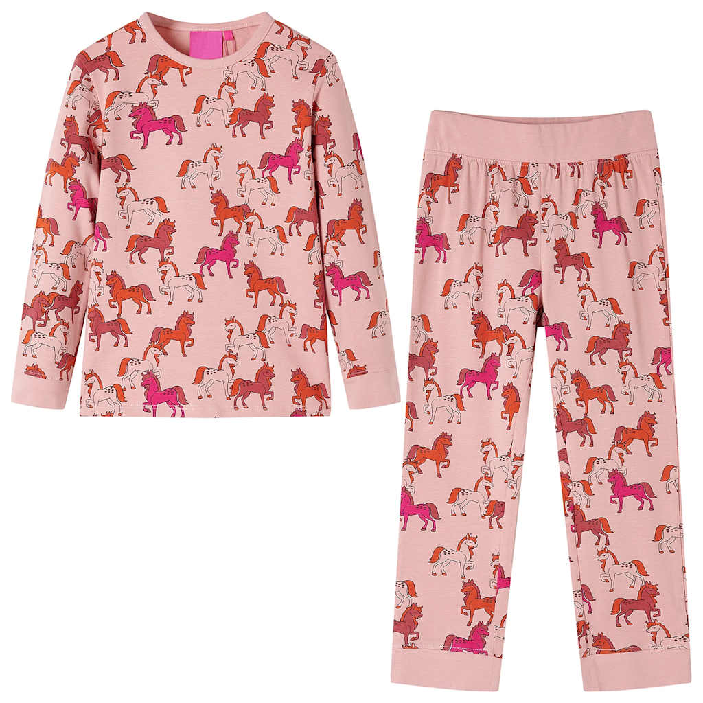 vidaXL Lasten pitkähihainen pyjama vaaleanpunainen 92