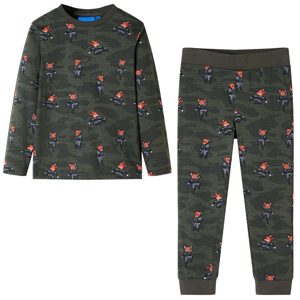 vidaXL Lasten pitkähihainen pyjama khaki 104