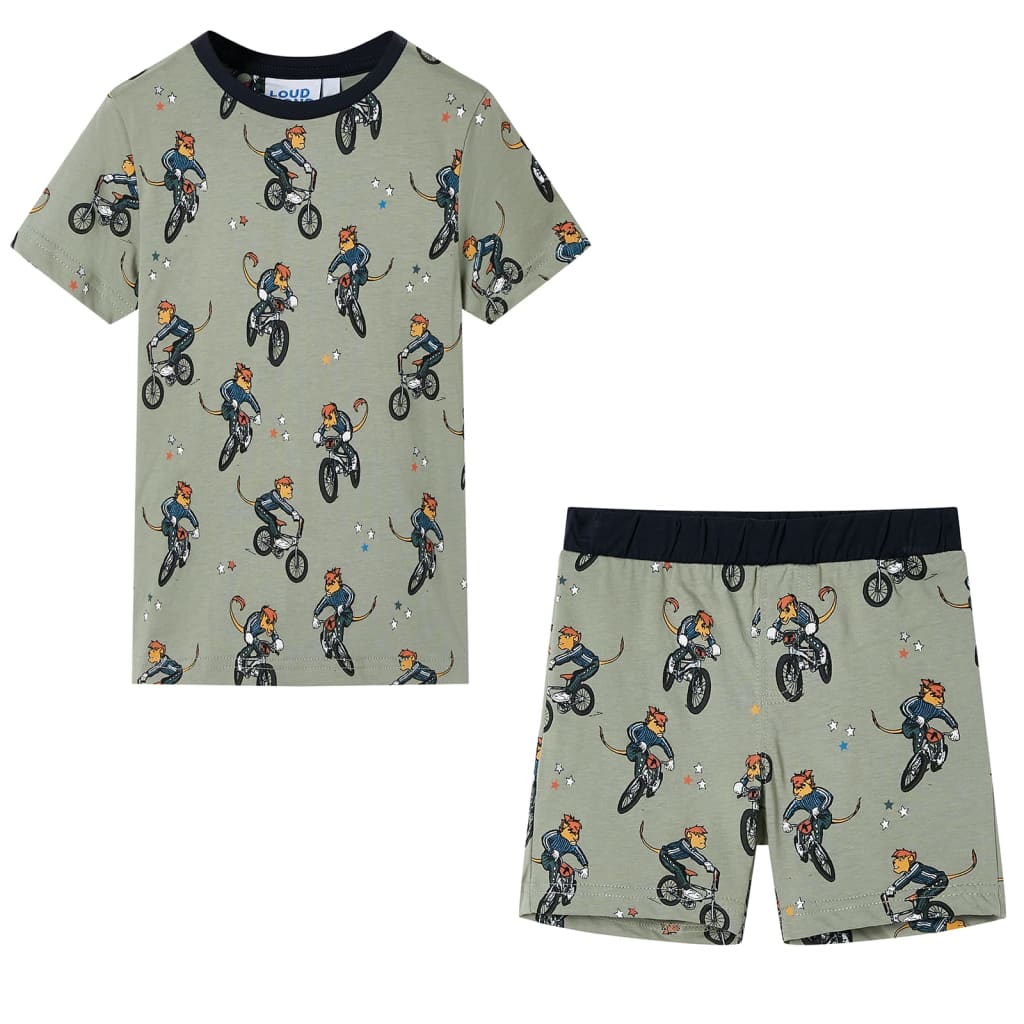 vidaXL Lasten lyhythihainen pyjama vaalea khaki 128