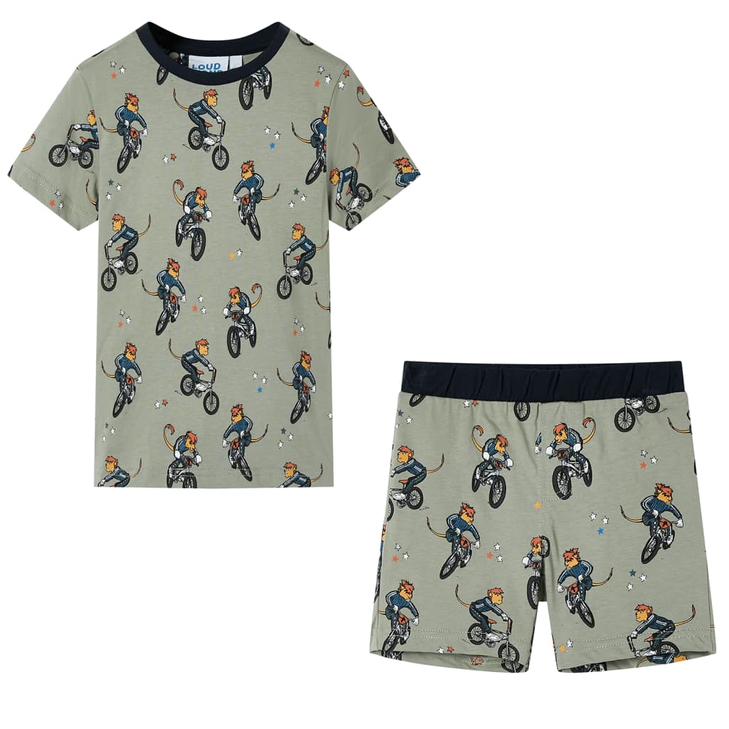 vidaXL Lasten lyhythihainen pyjama vaalea khaki 104