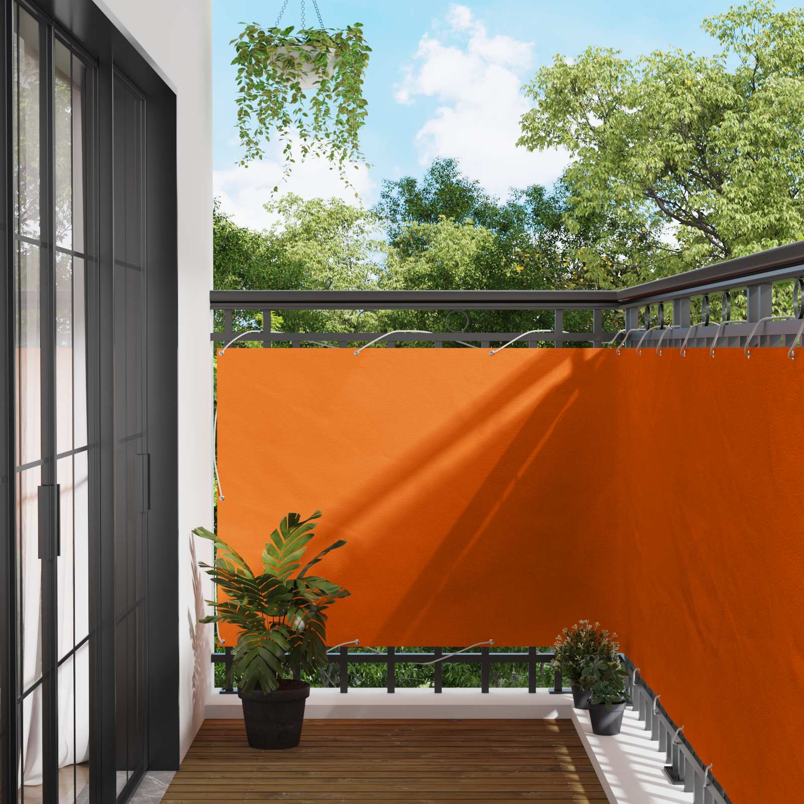 vidaXL Parvekkeen Verho 110 x 500 cm Oxford-kangas Suorakaide Oranssi