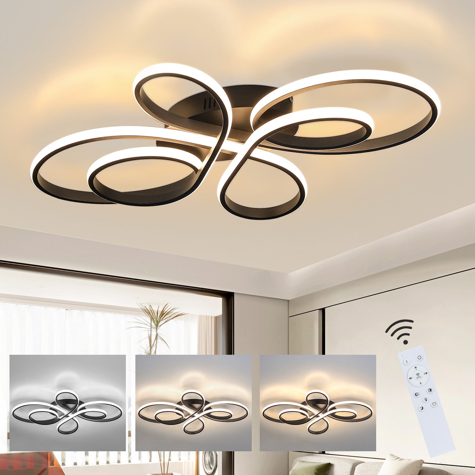 NETTLIFE LED - kattovalaisin, musta, 66 cm, 65 W