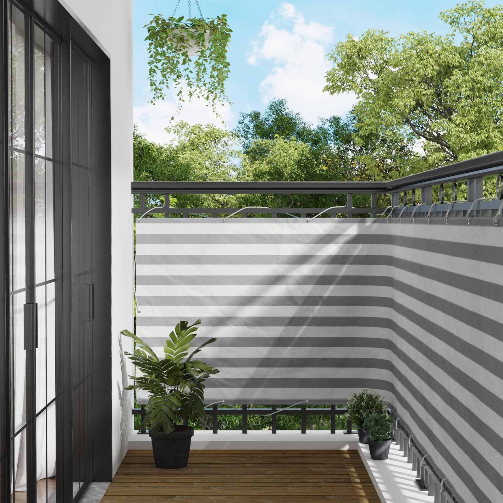 vidaXL Parvekkeen Verho 110 x 500 cm Oxford-kangas Suorakaide