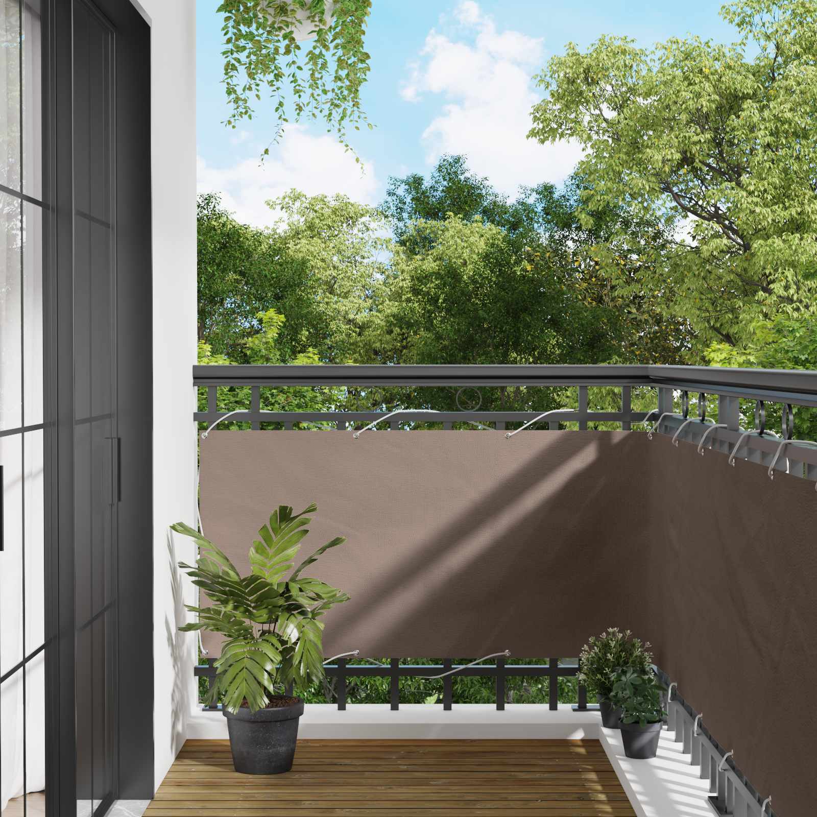 vidaXL Parvekkeen Verho 75 x 200 cm PU-pinnoitettu Oxford alu