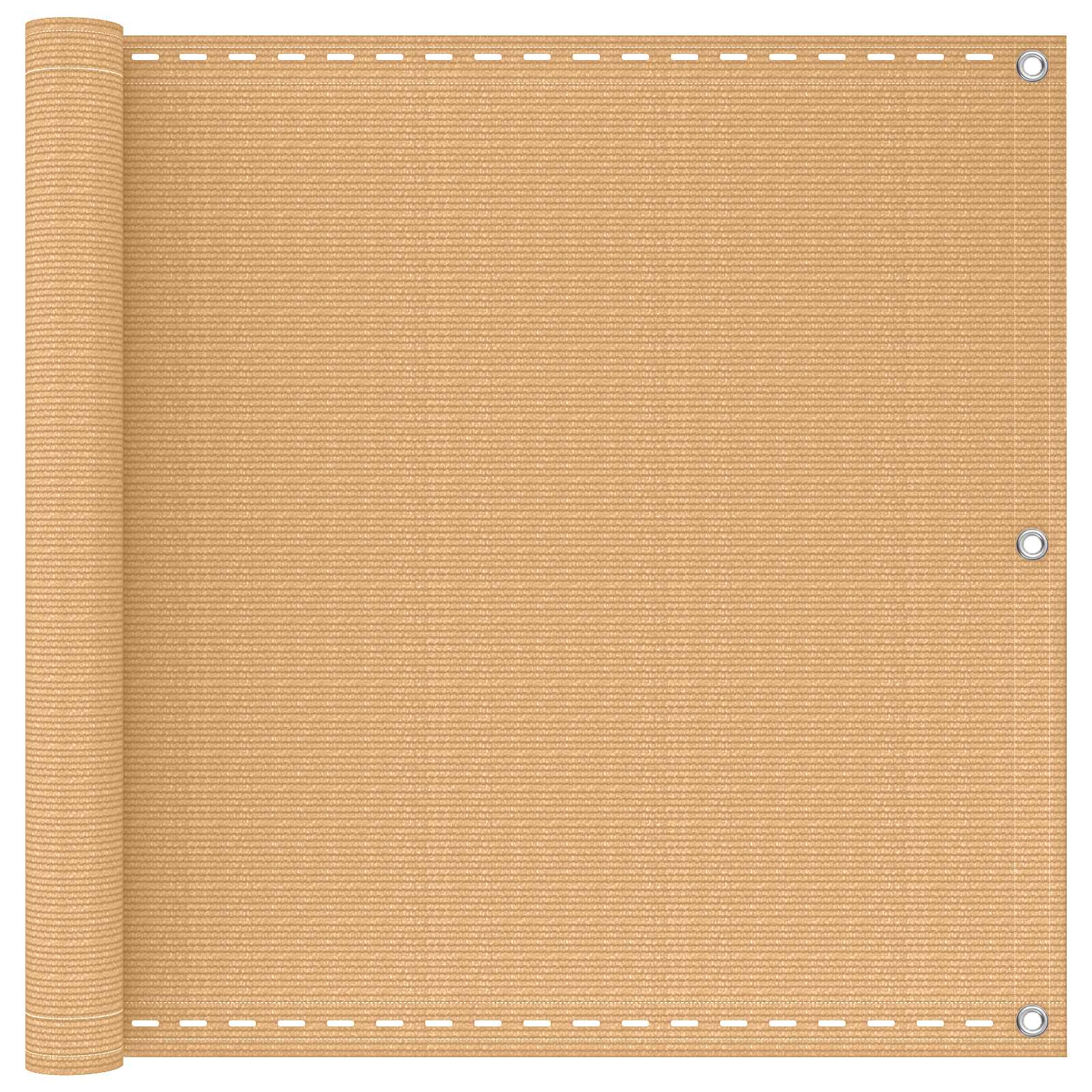 vidaXL Parvekkeen Verho Hiekka 90 x 300 cm HDPE ja alumiini